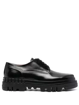 Santoni туфли дерби на рифленой подошве, черный