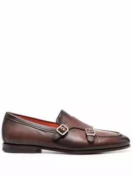 Santoni туфли монки Carlos, коричневый