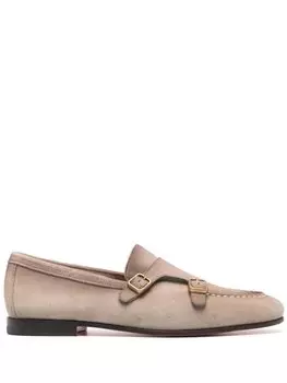 Santoni туфли монки с пряжками, нейтральный цвет