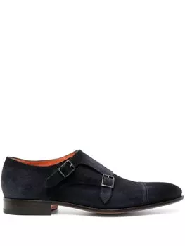 Santoni туфли монки с ремешками, синий