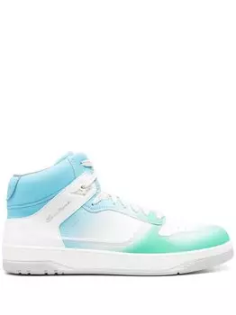 Santoni высокие кроссовки с логотипом, зеленый