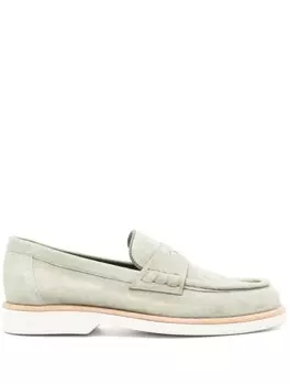 Santoni замшевые мокасины, зеленый