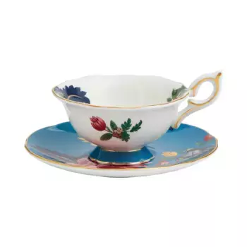 Сапфировая чашка Wedgwood Wonderlust с блюдцем, синий