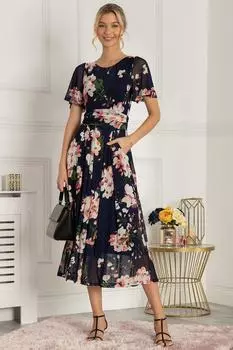 Сапфировое сетчатое платье Jolie Moi, синий