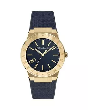 Сапфировые часы с логотипом, 41 мм FERRAGAMO, черный