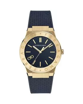 Сапфировые часы с логотипом, 41 мм FERRAGAMO, синий