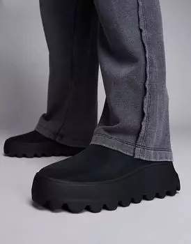 Сапоги без застежек черного цвета с толстой подошвой ASOS DESIGN