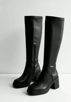 Сапоги BLACK CHUNKY HEEL KNEE HIGH New Look, черный