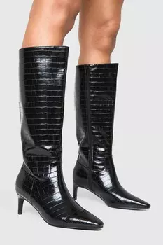 Сапоги Boohoo под крокодила, черный