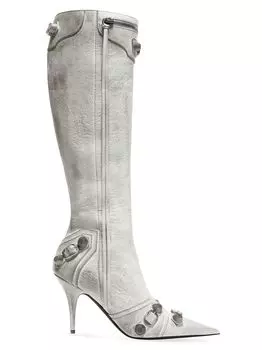 Сапоги Cagole 90 мм с грязным эффектом Balenciaga, белый