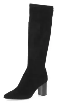 Сапоги Caprice, блочный каблук, вечерние туфли, голенище размера XS, короткая внутренняя молния, черный