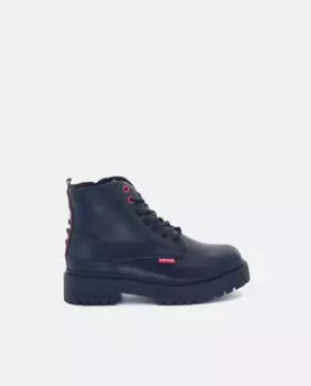 Сапоги Cherry для девочки в стиле милитари двойные полы Levi's, черный