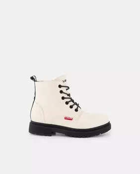 Сапоги Clover Hi в стиле милитари для девочек с ремешком с логотипом и шнуровкой Levi's, белый