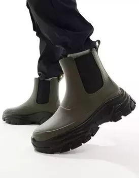 Сапоги цвета хаки ASOS