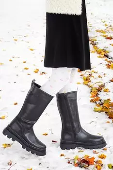 Сапоги для девочек 500 на длинной молнии KKO KDS, черный