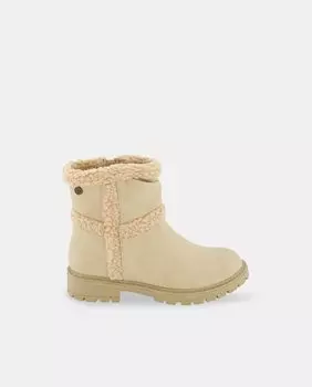 Сапоги для девочек с деталями из овчины и застежкой-молнией Mustang, бежевый
