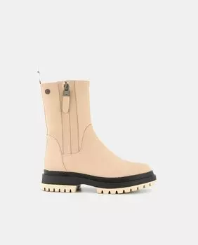 Сапоги для девочки из искусственной кожи на нескользящей резиновой подошве Xti, бежевый