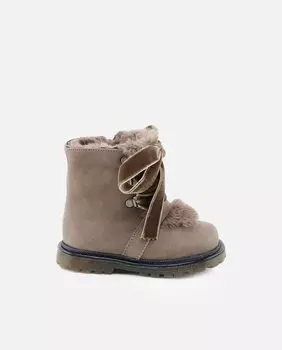 Сапоги для девочки из серо-коричневого нубука Eli 1957
