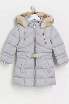 Сапоги для девочки пуховик Эльзы River Island, серый