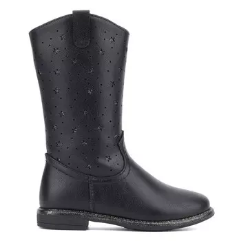 Сапоги для маленьких девочек Olivia Miller Star с лазерной резкой, черный