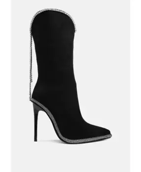 Сапоги до икры Ashipa с цепочками Diamante London Rag, черный