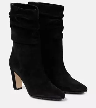 Сапоги до колена Calasso 90 из замши Manolo Blahnik, 0015 Blck