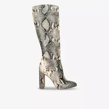 Сапоги до колена из искусственной кожи на каблуке Ally Steve Madden, бежевый