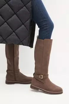 Сапоги до колена с пряжками Forever Comfort Next, коричневый