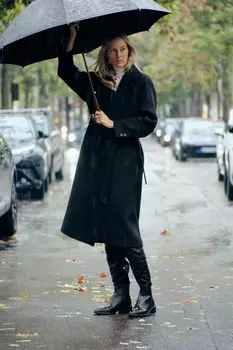 Сапоги до колена ZARA, черный