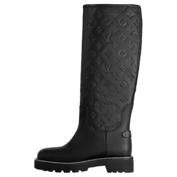 Сапоги до колена женские черный Louis Vuitton