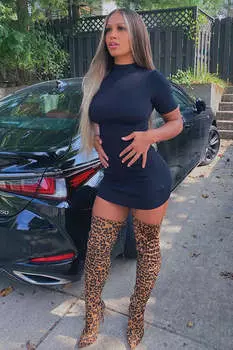 Сапоги Fashion Nova VOGUE, леопардовый