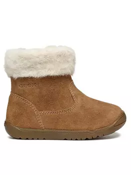 Полусапоги Geox замшевые с шерстью, коричневый