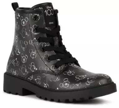Сапоги Geox на шнуровке "J CASEY GIRL" с модным узором, черный