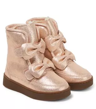 Сапоги isa из кожи с металлизированной подкладкой и эксклюзивной подкладкой Donsje, металлический