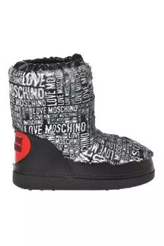 Сапоги из экокожи и текстиля с логотипом Love Moschino, черный