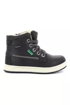 Сапоги из экокожи на пушистой подкладке Kickers Kids, черный