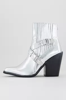 Сапоги из экокожи с эффектом металлик Steve Madden, серебряный