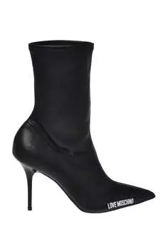 Сапоги из экокожи с острым носком Love Moschino, черный