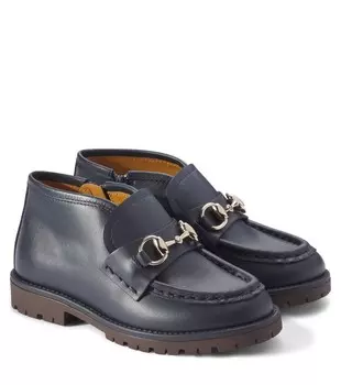 Сапоги из кожи Horsebit Gucci Kids, синий