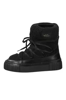 Сапоги из кожи и замши Gant, черный