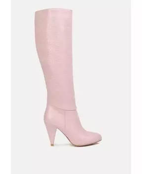 Сапоги из крокодиловой кожи с ромовым роллом London Rag, розовый