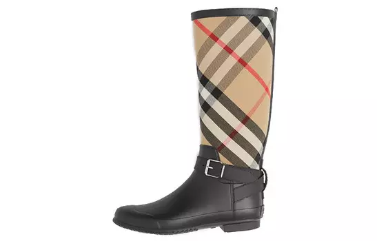 Сапоги из непромокаемой ткани House Checked Slip-On Burberry