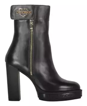 Сапоги из телячьей кожи на молнии Love Moschino, черный