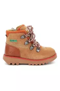 Сапоги из замши и кожи Kickers Kids, охра