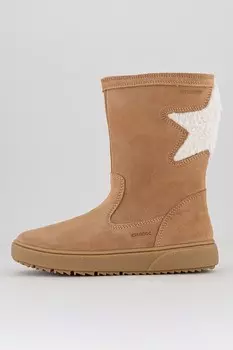 Сапоги из замши и плюша Geox, белый