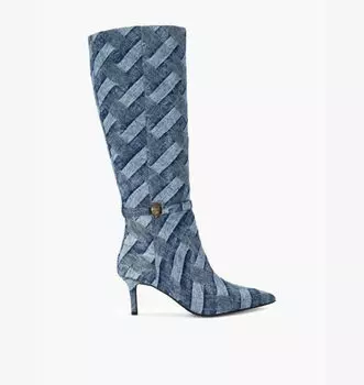 Сапоги Kensington Flexi Denim на каблуке до колена Kurt Geiger London, синий