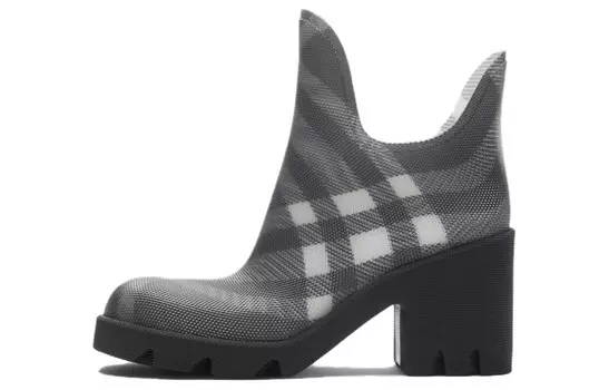 Сапоги клетчатые Burberry Marsh Low, серый