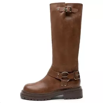 Сапоги ковбойские женские до колена Toomanyshoes, коричневый