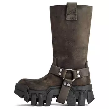 Сапоги мужские Bulldozer выше колена, черный Balenciaga