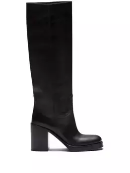 Сапоги на блочном каблуке Prada, черный
